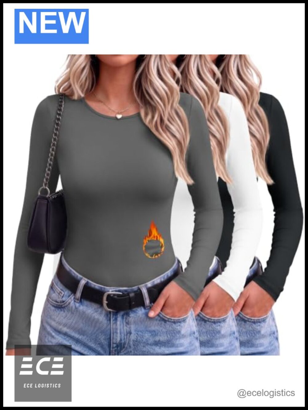 Women's Micro Fleece Thermal Long Sleeve Fitted T-Shirt Crew Neck Base Layer